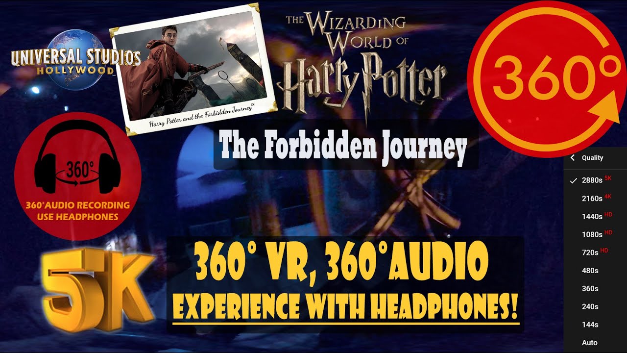 Harry Potter and the Forbidden Journey, 360 POV - Universal Studios Hollywood [5K 360° | 360° Audio]