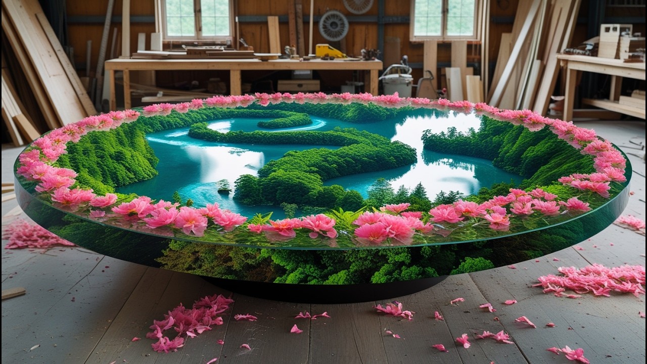 Created Another World Inside This Epoxy Lake | A Secret Garden Floating in a Deep Blue Epoxy Lake