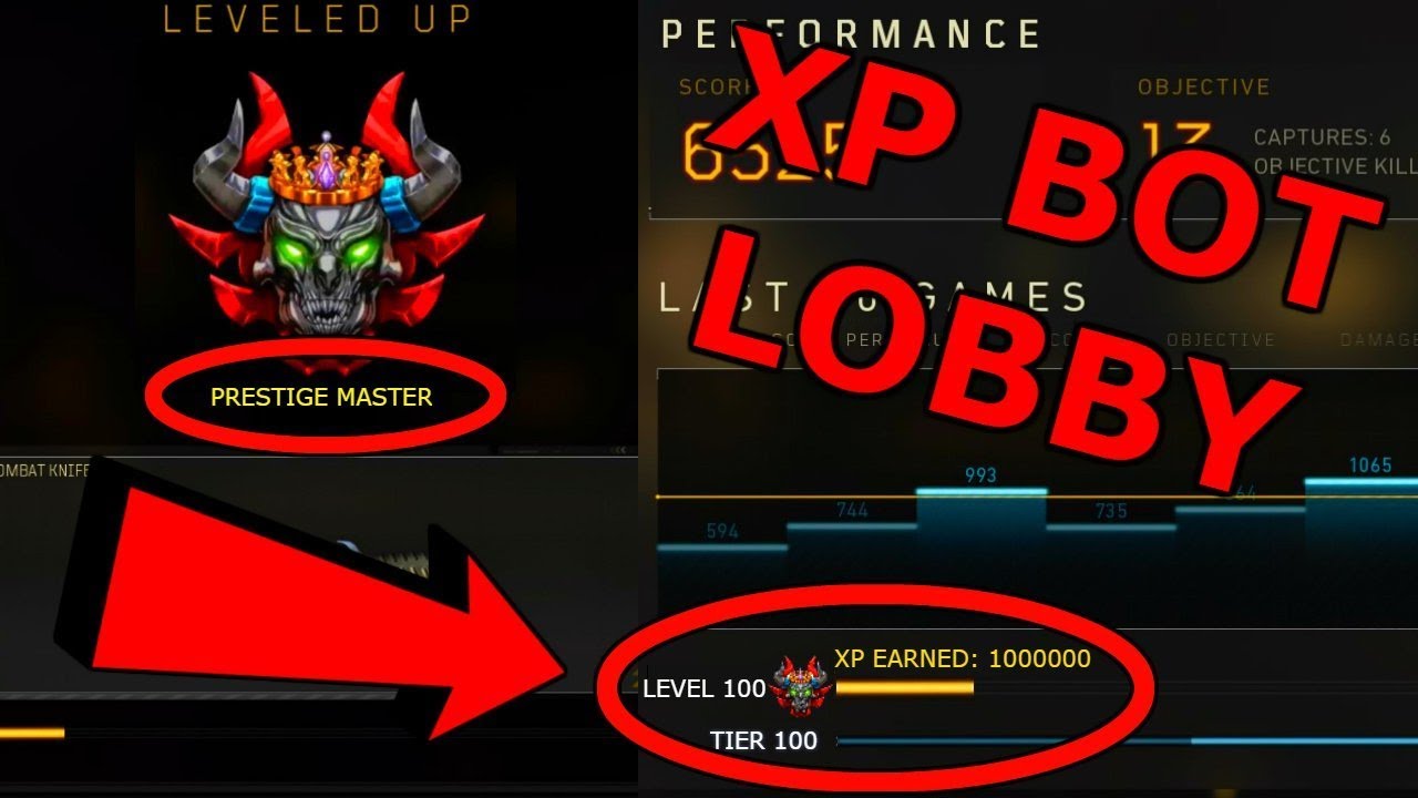 BO4 BOT LOBBY! BO4 XP GLITCH! BO4 LEVEL GLITCH! BO4 XP LOBBY GLITCH! BLACK OPS 4 GLITCHES!
