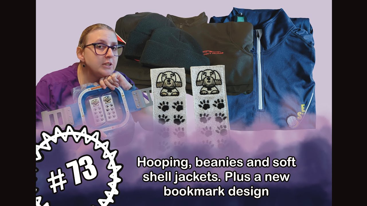 Hooping, beanies and soft shell jackets. Plus a new bookmark design