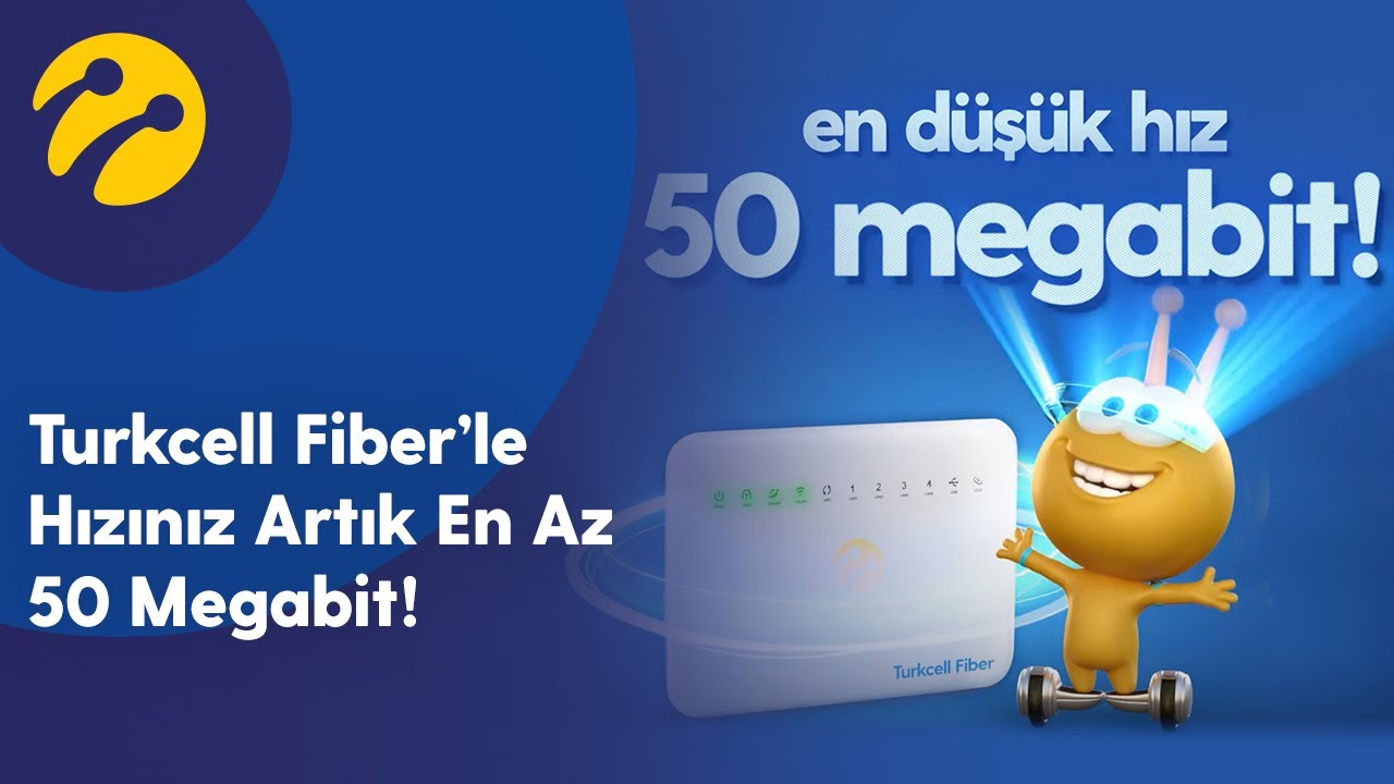 Turkcell Fiber&rsquo;le Hızınız Artık En Az 50 Megabit!