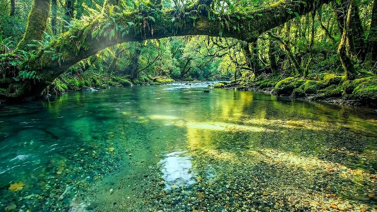 Calming Forest, Beautiful Stream Sounds, Soothing Water Sounds, Bird Chirping, for Relax, Deep Rest