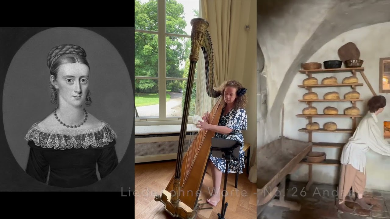 Annette von Droste-Hülshoff - Lieder ohne Worte, on single action pedal harp