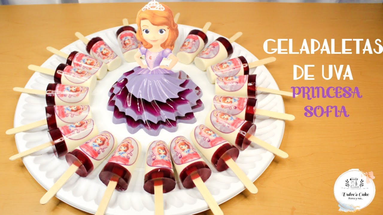 CÓMO HACER GELAPALETAS CON TRANSFER SABOR UVA Y 4 LECHES / PRINCESA SOFIA / DULCES CAKE