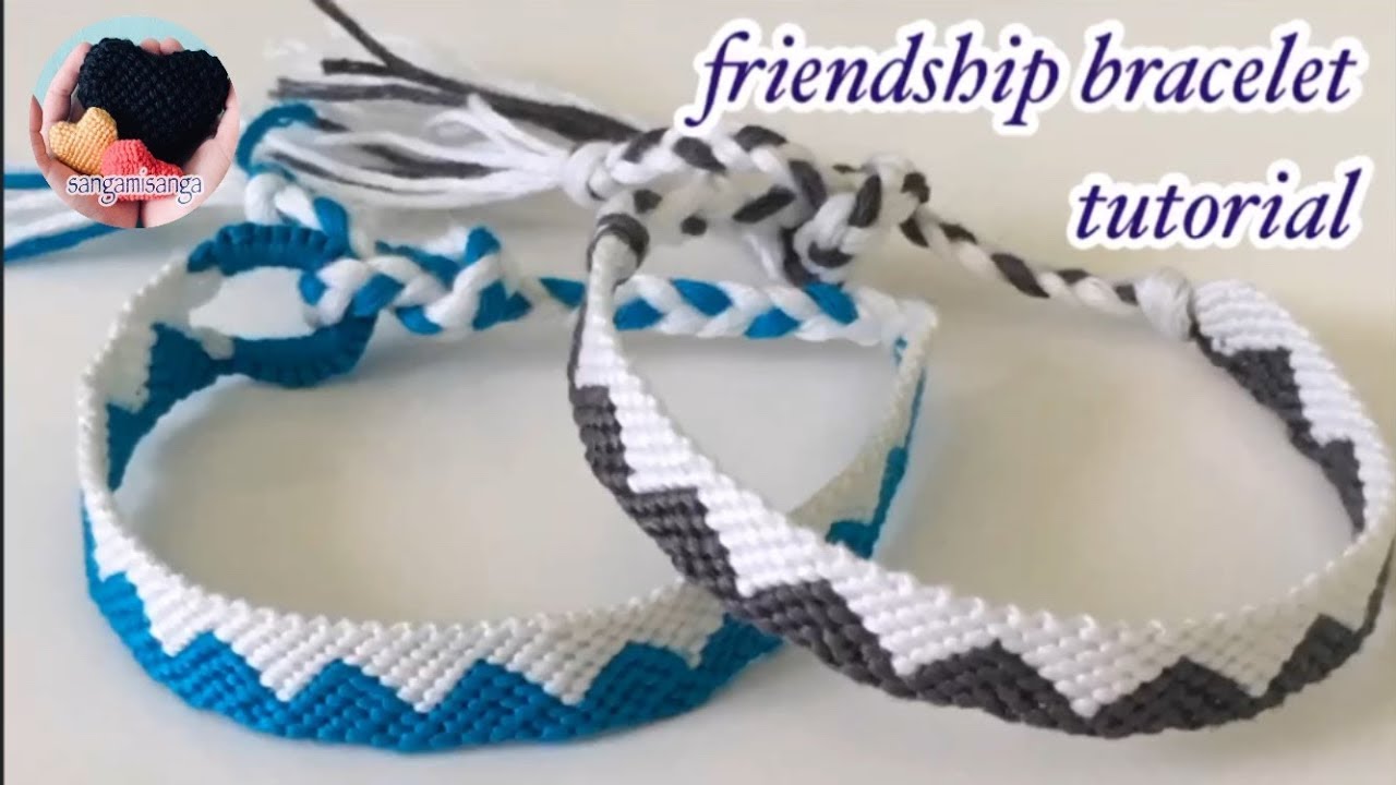 【視聴者様からのリクエスト】だんだら模様のミサンガの編み方〜friendship bracelet   tutorial〜zigzag pattern