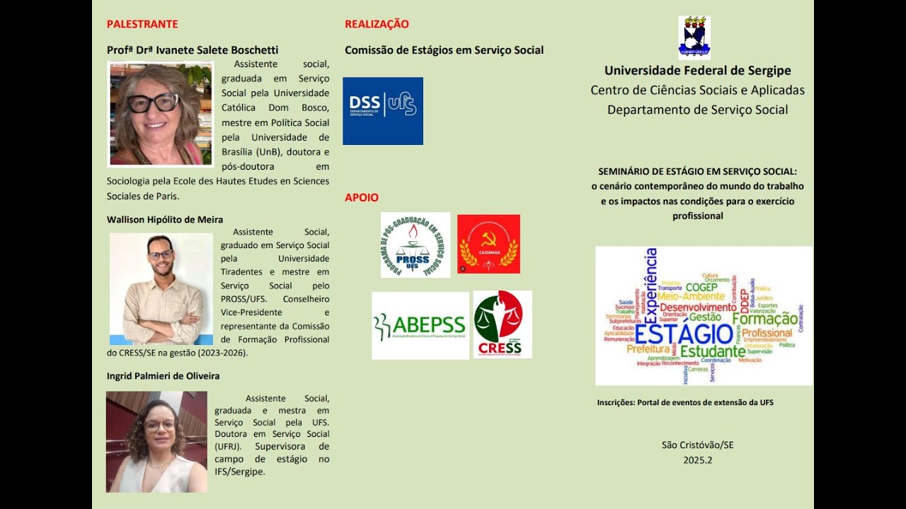Seminário DSS/UFS:  O cenário contemporâneo do mundo do trabalho