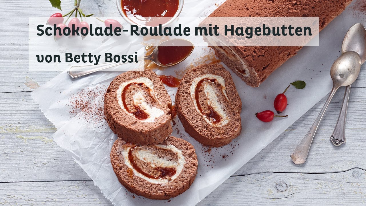 Schokolade-Roulade mit Hagebutten - Rezept von Betty Bossi