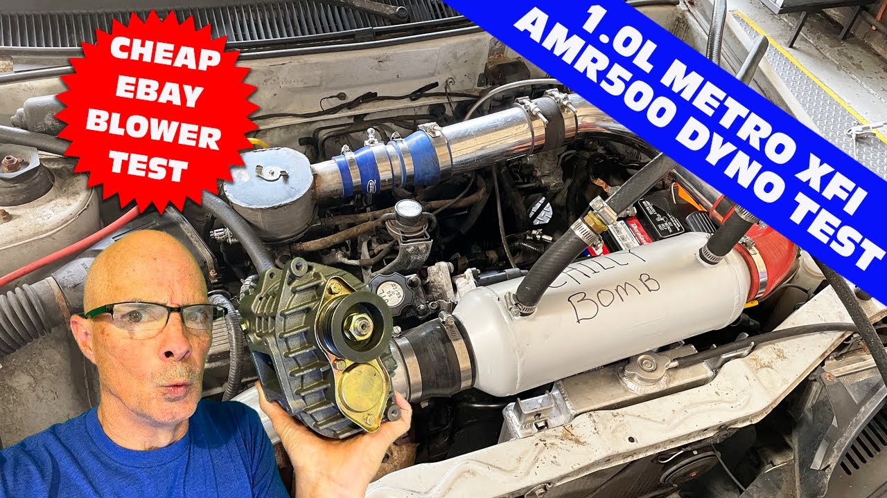 FULL DYNO TEST-CHEAP, EBAY, AMAZON AMR500 BLOWER ON A 1.0L GEO METRO XFI! PLUS CHEAP ATW INTERCOOLER
