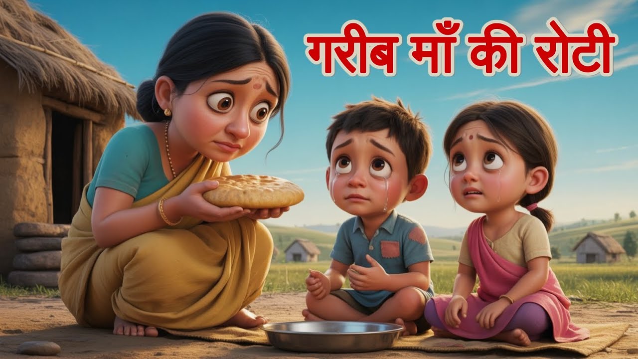 गरीब माँ की रोटी | दिल को छू लेने वाली कार्टून कहानी | Emotional Cartoon Story