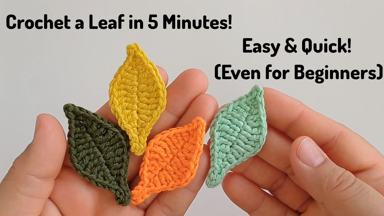 Crochet a Beautiful Leaf in Just 5 Minutes! (Easy Tutorial for Beginners) 🍃10-Minute Crochet Project