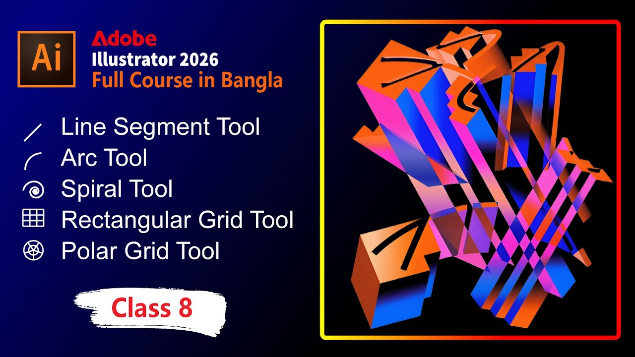 How to use line segment tool in adobe illustrator 2026 | Adobe Illustrator for Beginners | Class 8