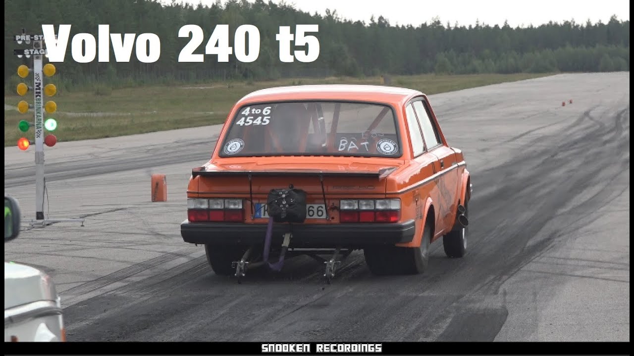 Volvo 240 t5 1000whp++ Burnout and Dragrace test