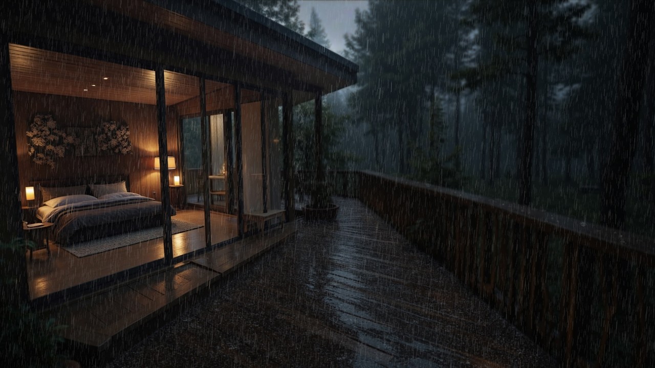 Уютная Спальня В Лесу Под Дождем ☔ | Глубокий Сон Без Перерывов Всю Ночь И Избавление От Бессонницы