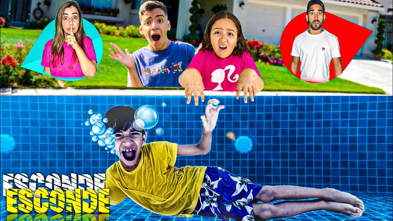ESCONDE-ESCONDE EXTREMO POR FOTO NA CASA DA FAMÍLIA ROCHA na PISCINA