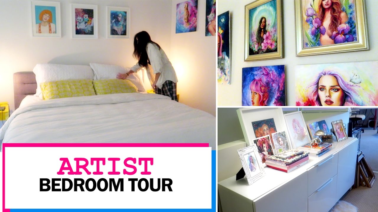 ARTIST BEDROOM TOUR || frame collection, paintings, etc.