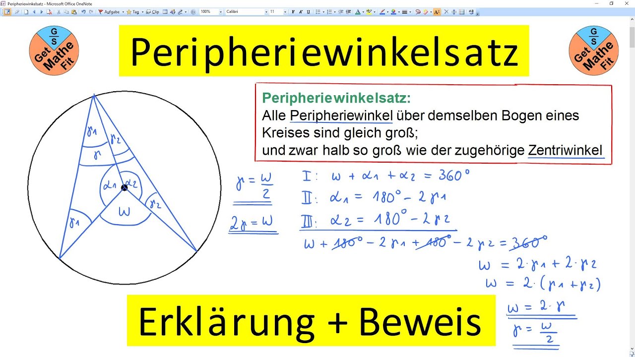 Peripheriewinkelsatz - Erklärung + Beweis