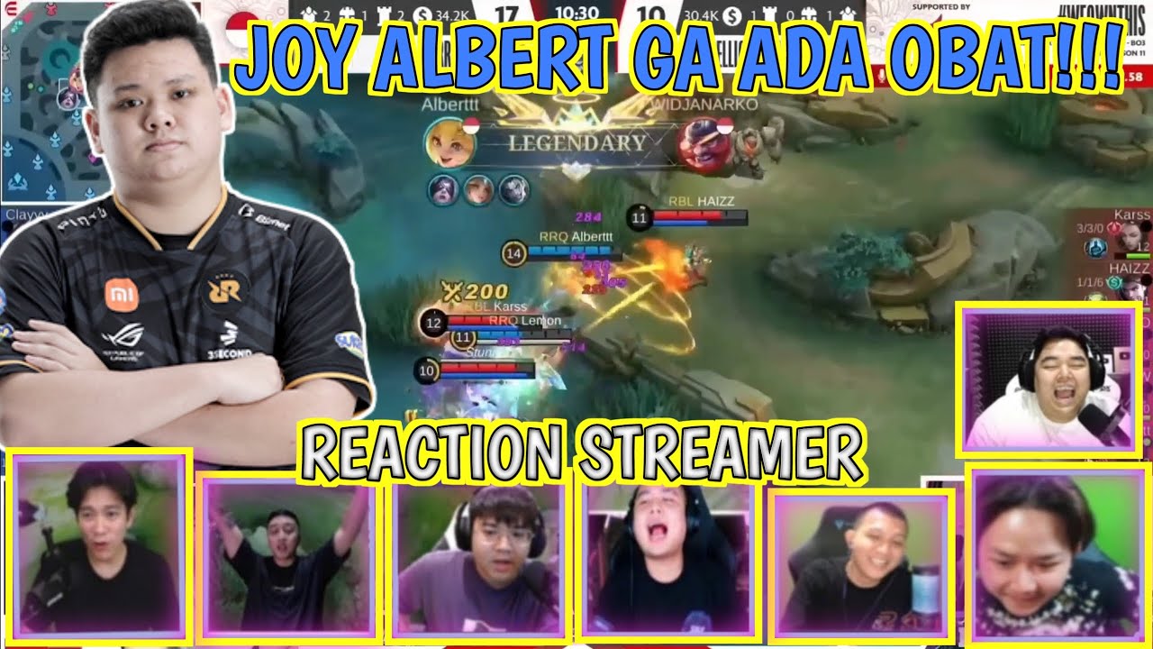 GILA!!! Reaction Streamer Liat JOY Albert Mengganas - RRQ VS REBELLION ZION MPL ID S11