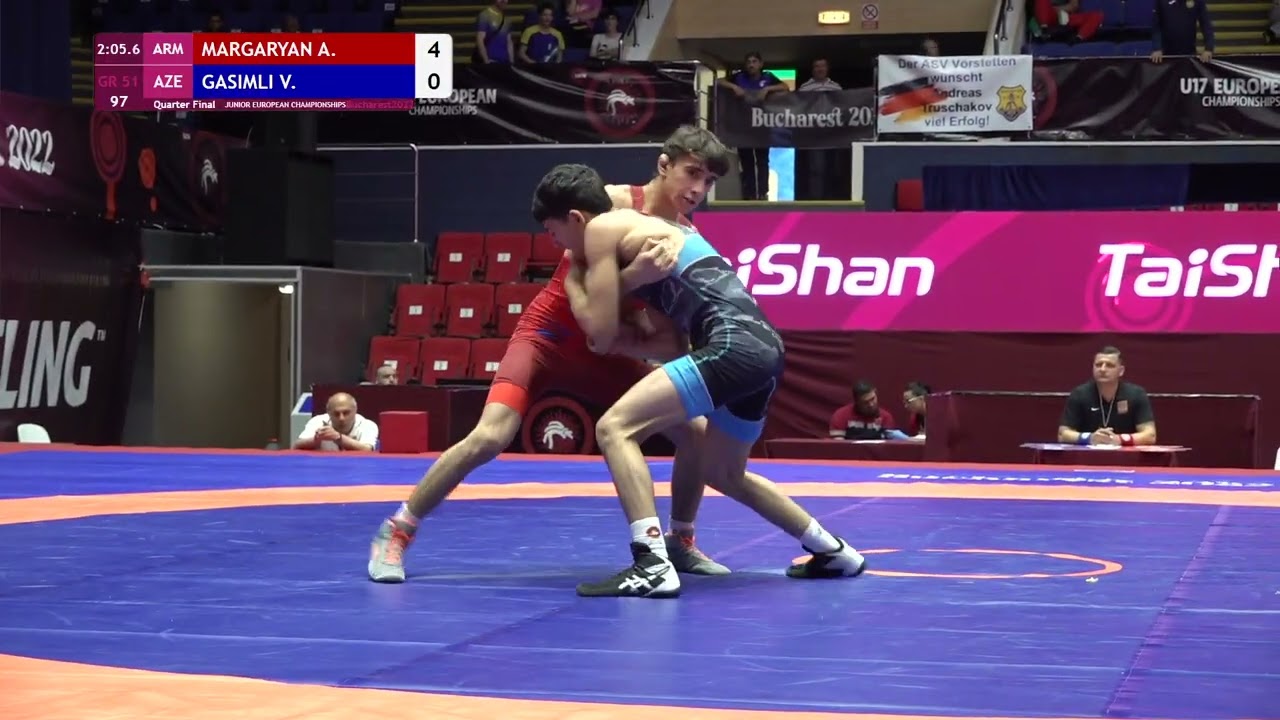 1/4 GR - 51 kg: A. MARGARYAN (ARM) v. V. GASIMLI (AZE)