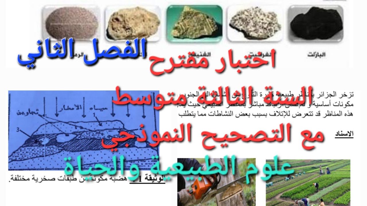 #اختبار مقترح بقوة  #السنة الثالثة متوسط #علوم الطبيعية والحياة مع التصحيح والشرح مراجعة للدروس 