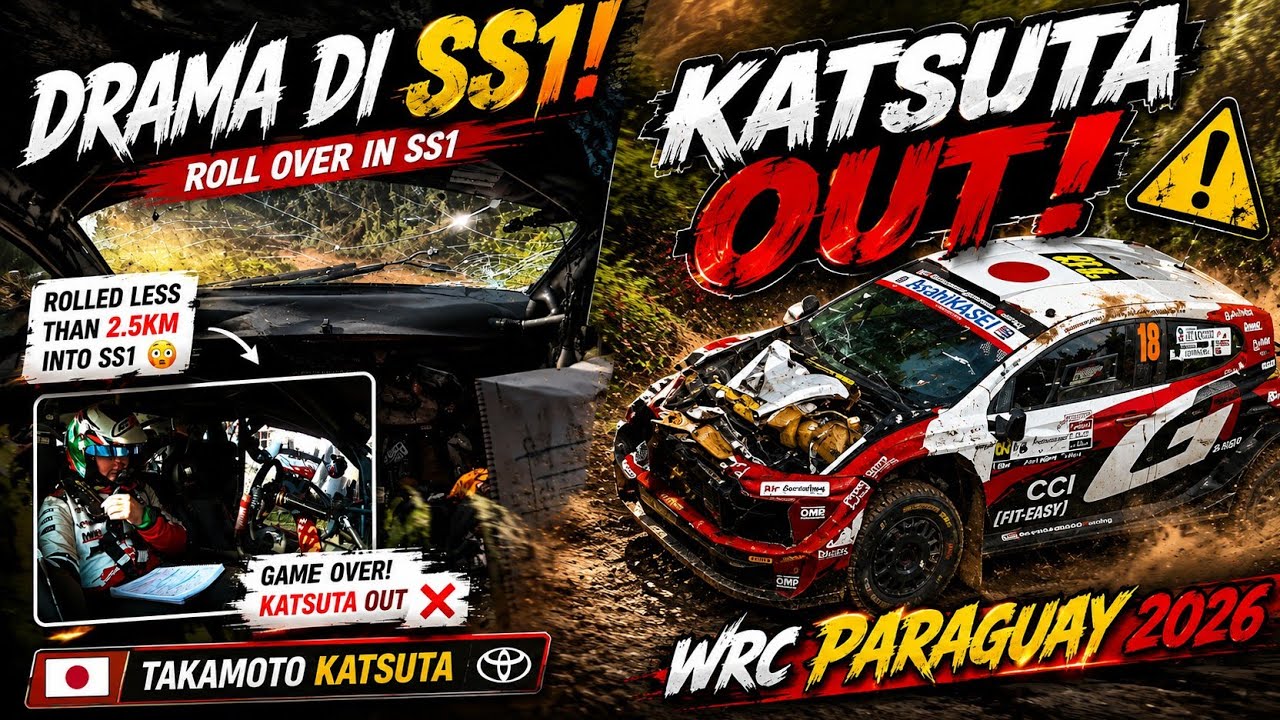 😱 DRAMA SS1! Takamoto Katsuta Crash & OUT | WRC Rally Paraguay 2026