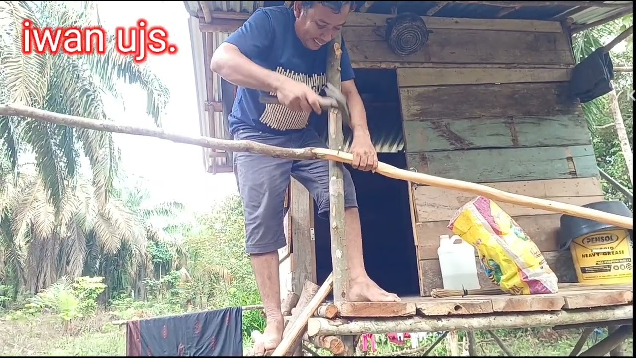 Hujan semalaman zahra ikut kekebun pasang pagar pondok.!!