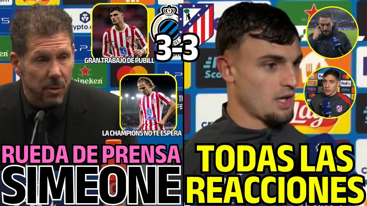 SIMEONE ASUME EL FALLO EN RUEDA DE PRENSA + TODAS LAS REACCIONES AL EMPATE vs BRUJAS