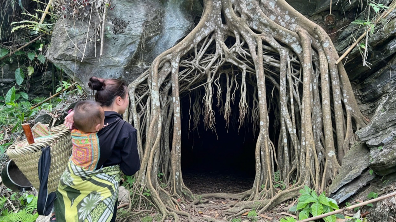 Alone in the Forest &ndash; A Single Mother Builds a Shelter Beneath the Roots of a Giant Ancient Tree