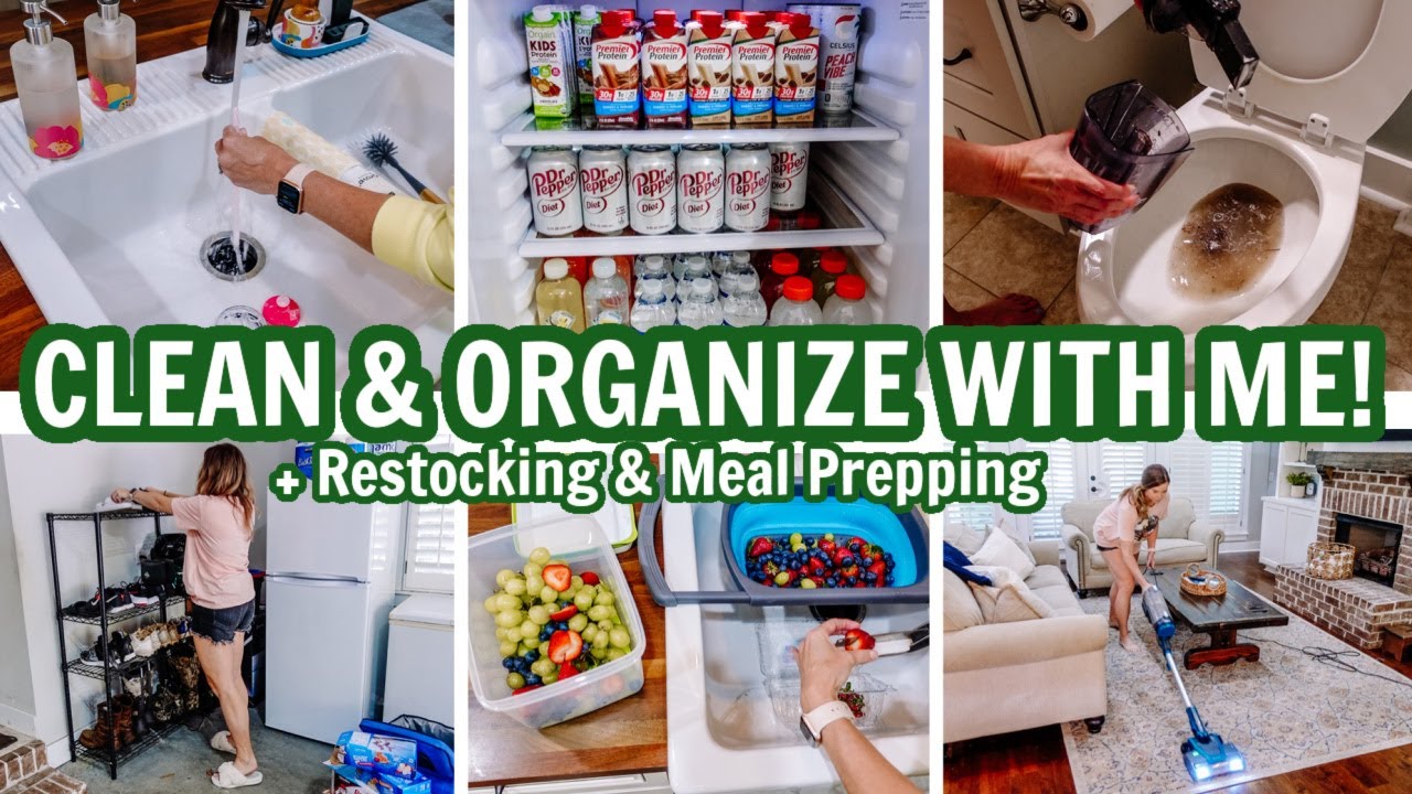 EXTREME CLEAN & ORGANIZE WITH ME | EXTREME CLEANING MOTIVATION | REFRIGERATOR RESTOCK