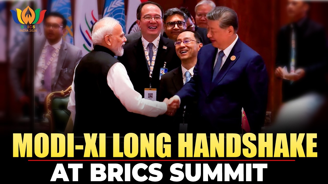 PM Modi, Xi Share Long Handshake, Interaction as 1st session of BRICS Summit Concludes I India China