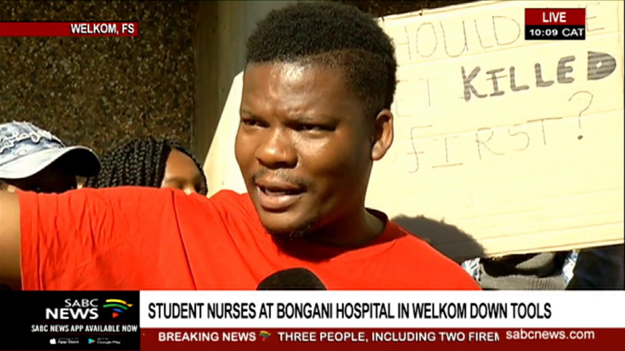 Student nurses down tools at Bongani Hospital in Welkom