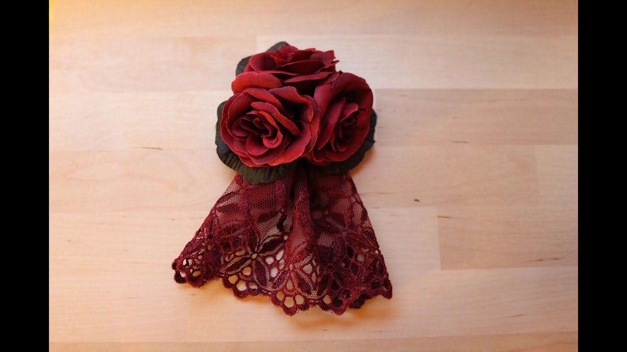 DIY: rose hair accessory (brooch) very easy (tutorial)