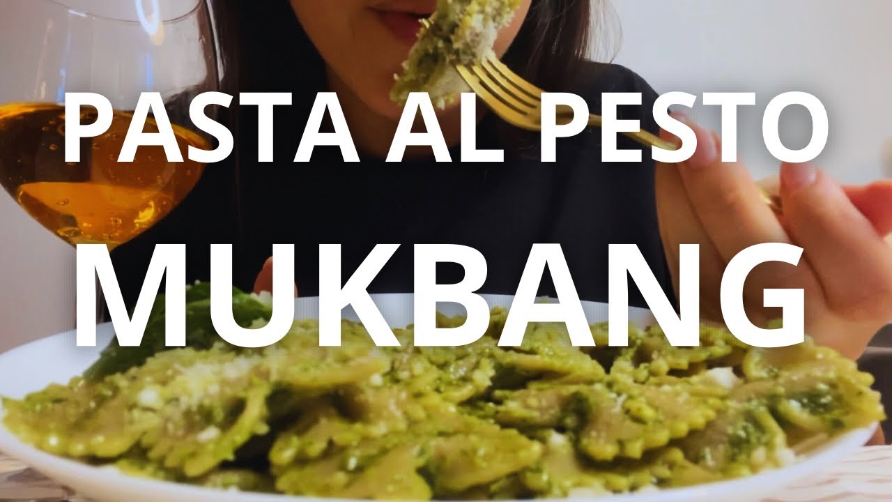 PASTA AL PESTO🍝 - mukbang ASMR *no talking*