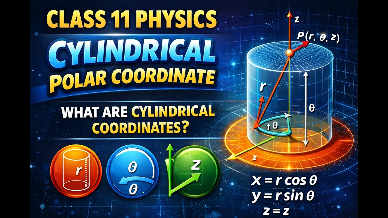 Class 11 : একমাত্রিক গতি । Cartesian , Spherical ,  Cylindrical polar cordinate