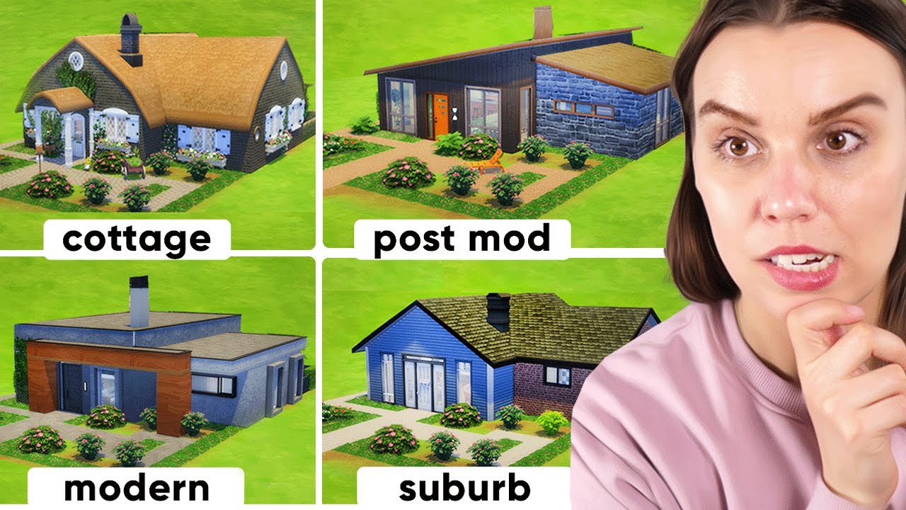 I tried to build the same house in 4 different styles  (The Sims 4)