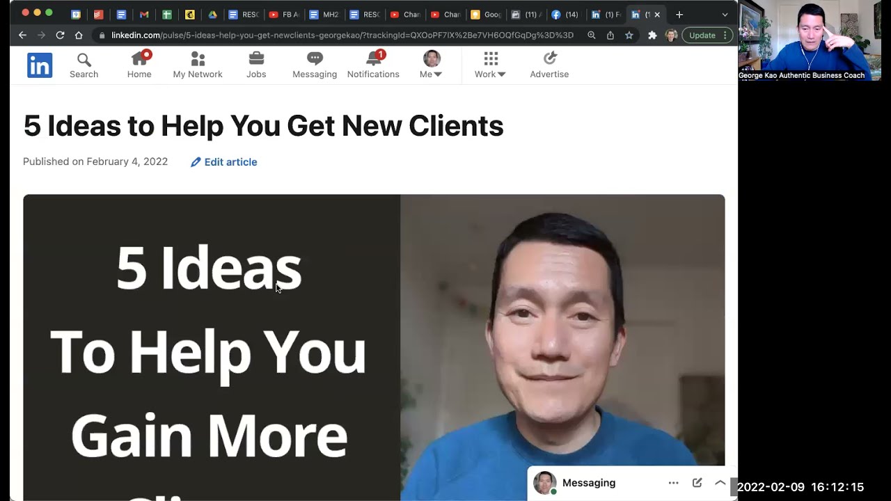 LinkedIn articles -- 2 types: text only post, vs 