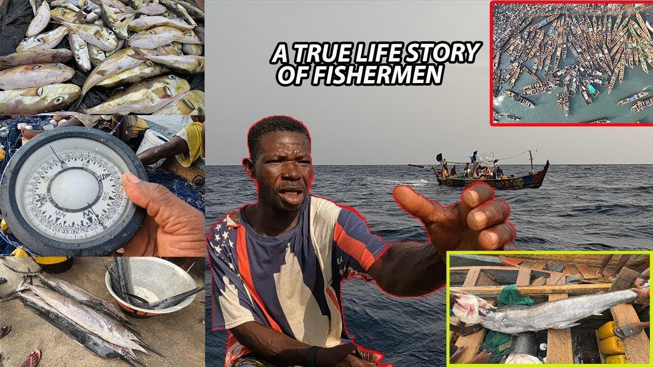 A scary LIFE STORY OF FISHERMEN in GHANA !! West African fishing !! Ghana local fishing