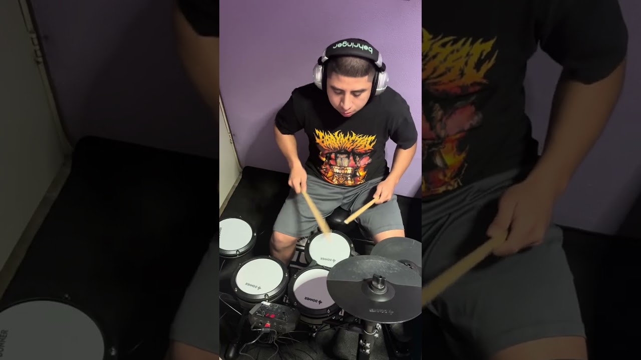 Given Up -Linkin Park -Drum Cover.  Probando la batería  Donner ded 80