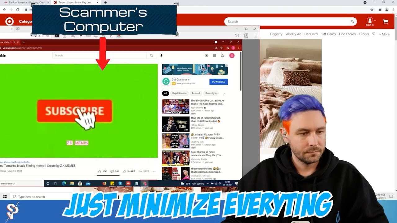 WATCHING THE SCAMMERS COMPUTER SCREEN
