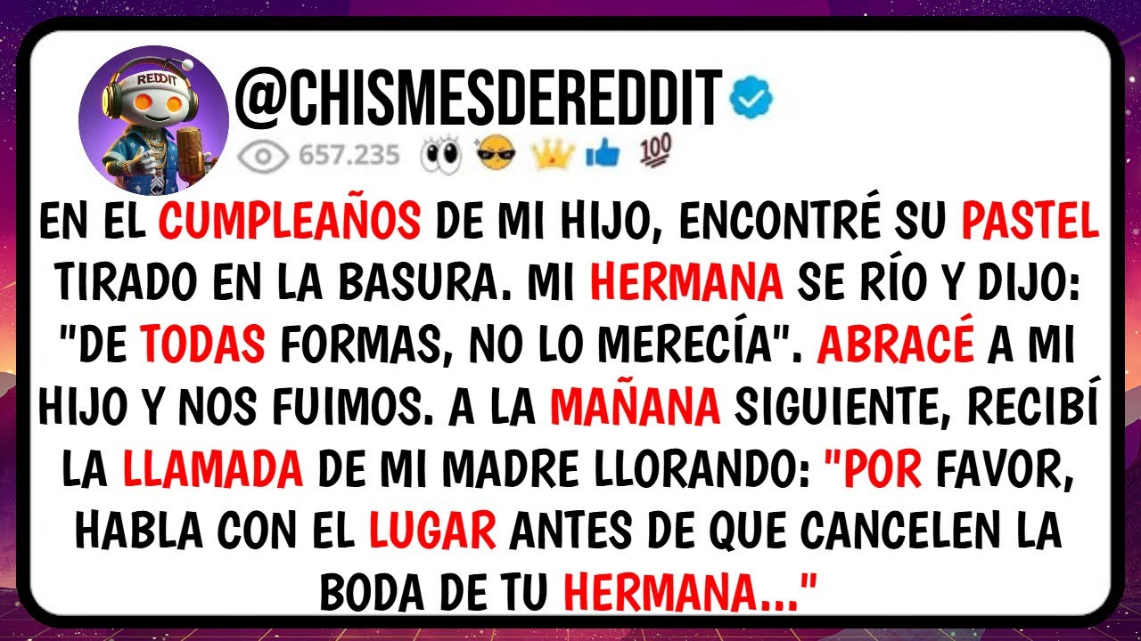 En el CUMPLEAÑOS De Mi Hijo, Encontré su PASTEL Tirado en la Basura. Mi HERMANA Se Rió y Dijo...