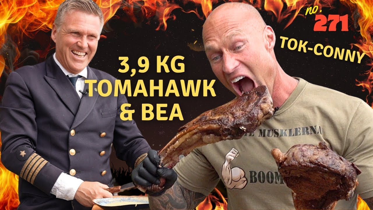 3,9 kg Tomahawk på stekhäll med bearnaisesås och smashed potatoes I Kapten Mat I No. 271
