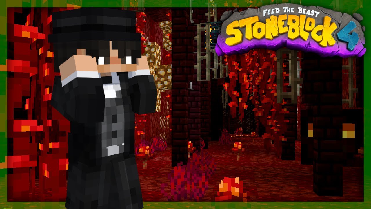 Visiting the NETHER RING to spawn WITHER SKELETONS | Modded Minecraft Stoneblock4