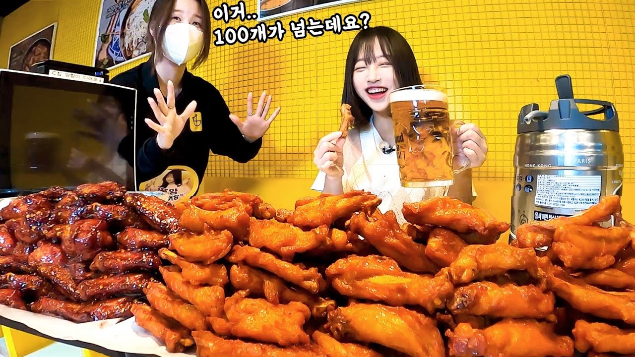 치킨 112쪽 먹었더니 고백 받았어요🤣 치킨 등갈비와 로제닭볶이 먹방