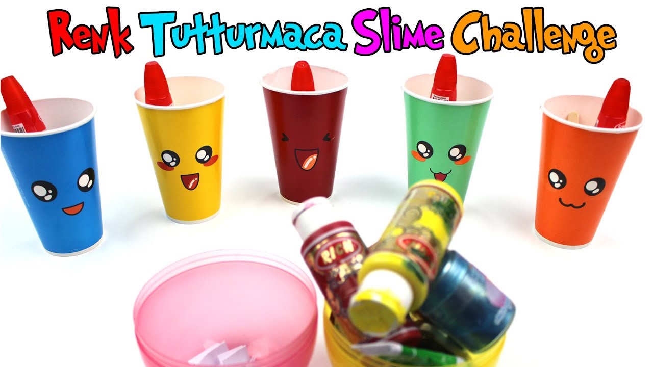 Kawai Bardak Renk Tutturmaca Slime Challenge | Yaramaz Buse Slime'larımı Bozdu! 😡 | Bidünya Oyuncak