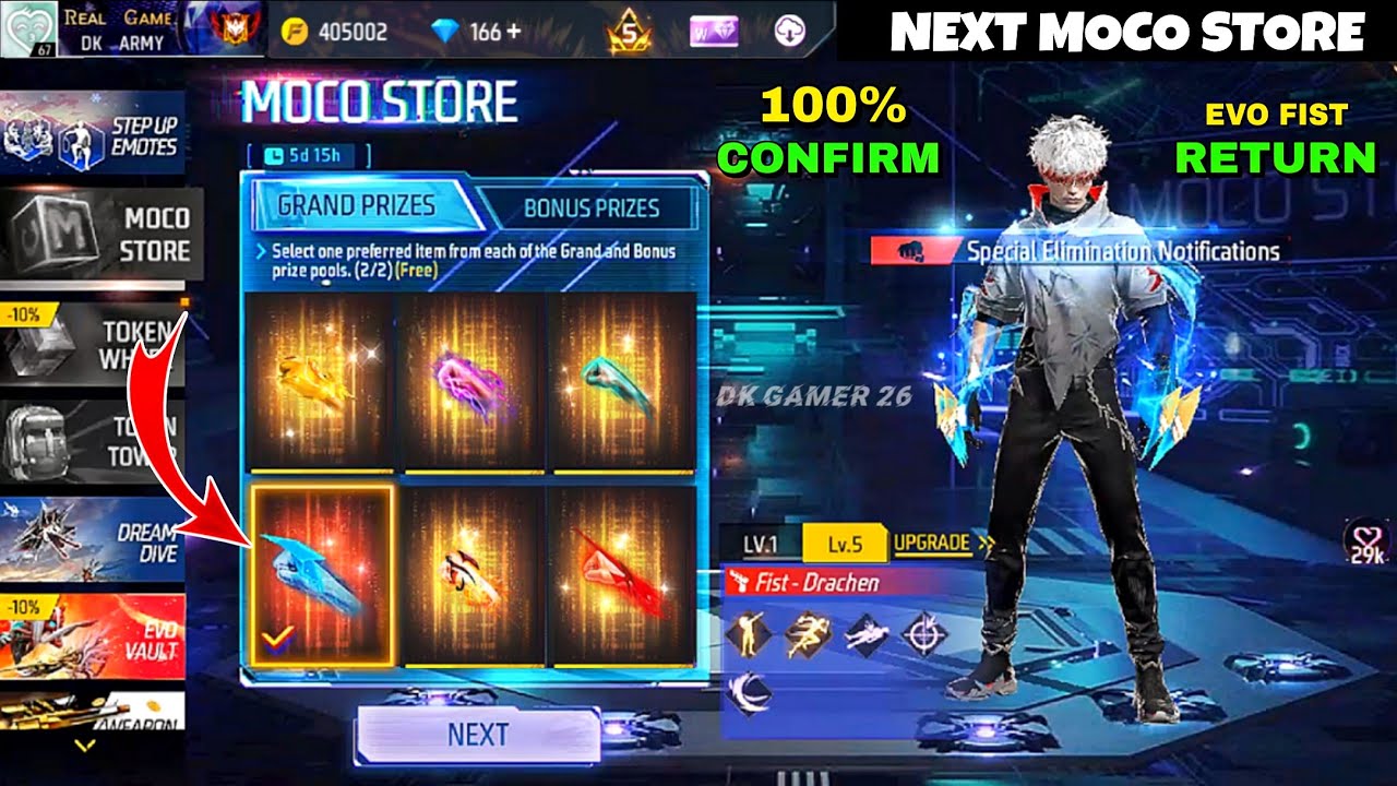 Next Moco Store Event Date | Evo Fist Skin Return | Scorpio Evo Bundle Return | Free Fire New Event