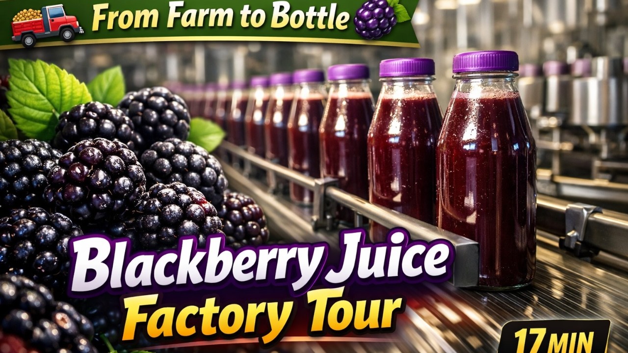 The Complete Blackberry Juice Production Process 🍇 | Factory Tour & Automation
