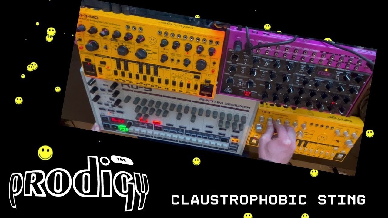 THE PRODIGY - CLAUSTROPHOBIC STING - Live Acid Techno Remix -  Behringer RD-9, TD-3 . TD-3-MO & Edge