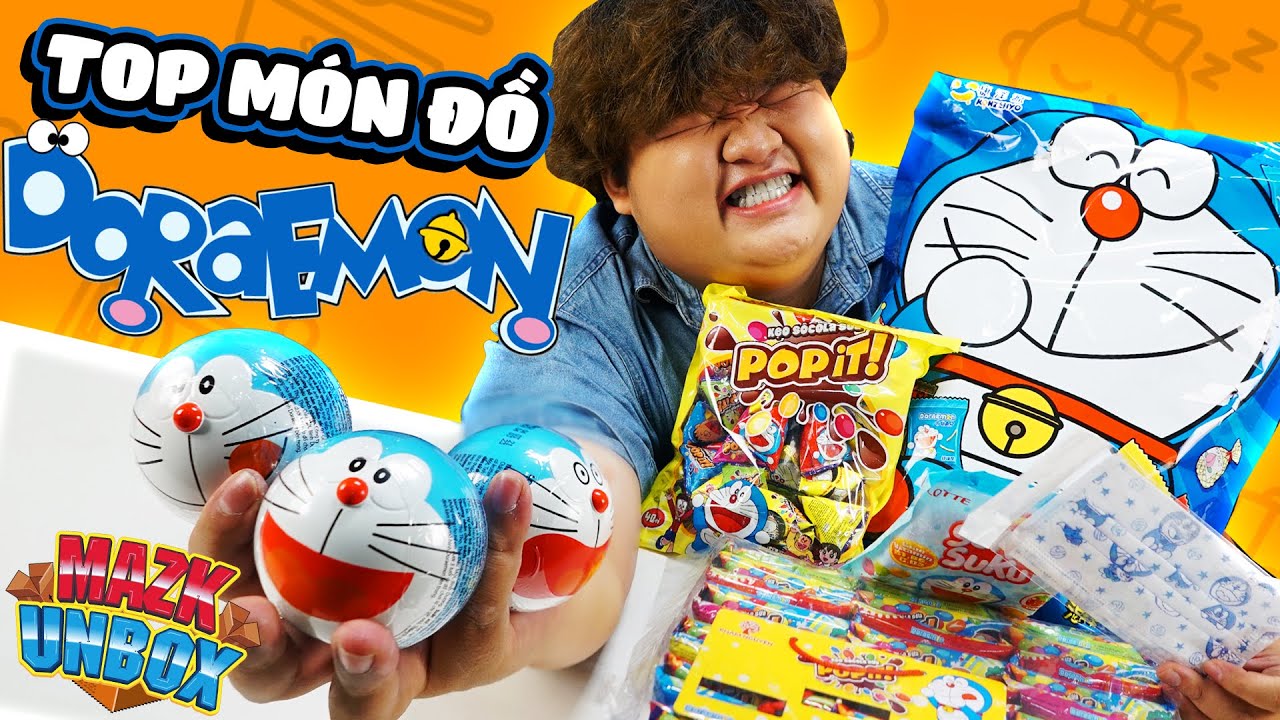Đập hộp 1001 món đồ Doreamon | SNACK DOREAMON KHỔNG LỒ chứa 30+ gói nhỏ ?!  | Mazk Unbox #19