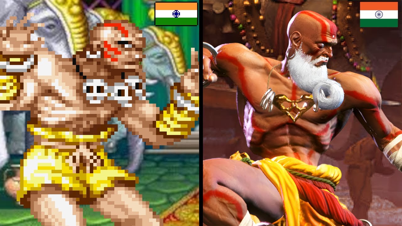 Эволюция Дхалсима во всех играх серии Street Fighter (1991–2024)
