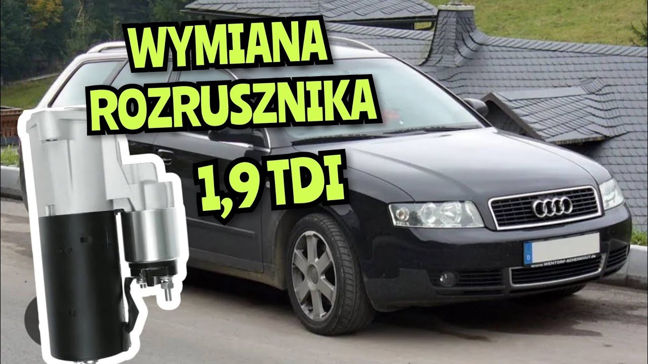 Jak wymienić rozrusznik AUDI A4 B6 1,9 TDI wymina rozrusznika demontaż małysz