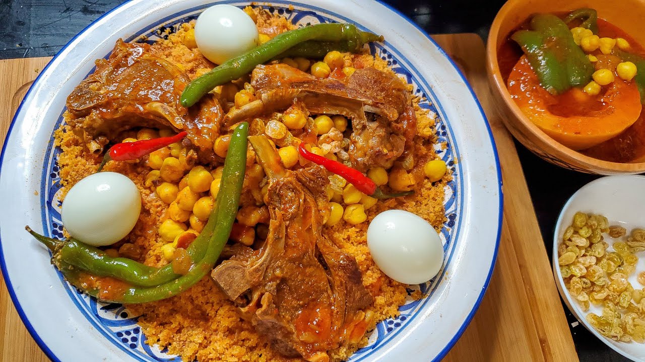 كسكسي العرس التونسي كسكسي دار الفرح بالعلوش couscous tunisien